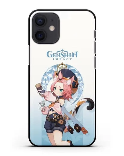 Чехол Genshin Impact (Геншин Импакт) - Диона силиконовый для iPhone 12 mini