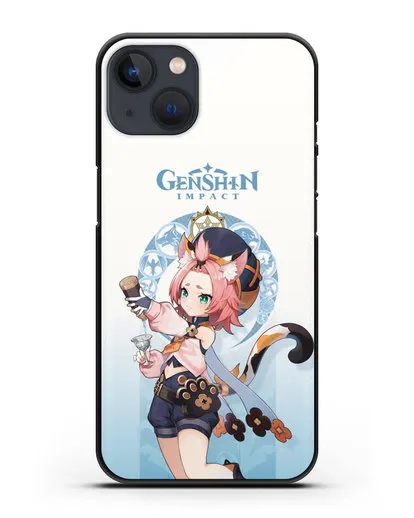 Чехол Genshin Impact (Геншин Импакт) - Диона силиконовый для iPhone 13 Mini