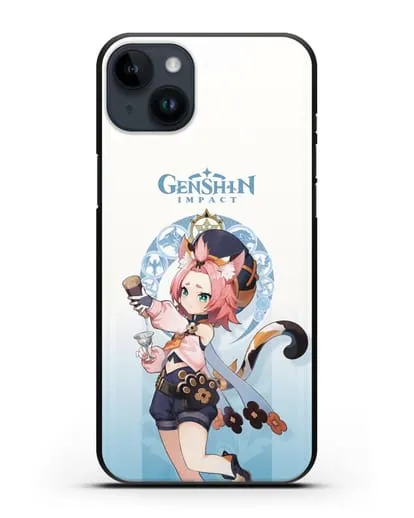 Чехол Genshin Impact (Геншин Импакт) - Диона силиконовый для iPhone 14 Plus