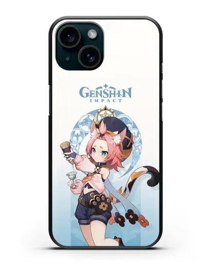 Чехол Genshin Impact (Геншин Импакт) - Диона силиконовый для iPhone 15