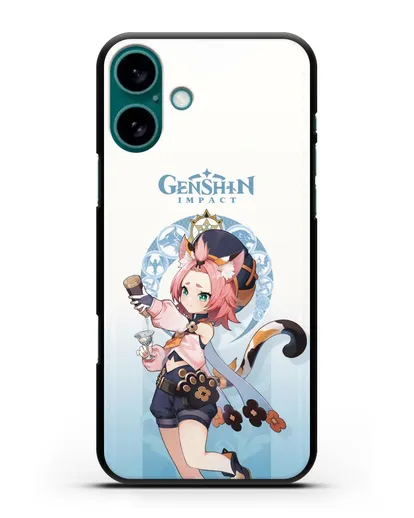Чехол Genshin Impact (Геншин Импакт) - Диона силиконовый для iPhone 16 Plus