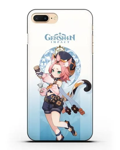 Чехол Genshin Impact (Геншин Импакт) - Диона силиконовый для iPhone 8 Plus