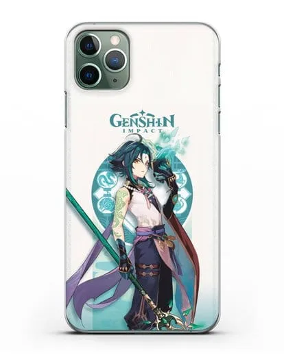 Чехол Genshin Impact (Геншин Импакт) - Ксяо силиконовый для iPhone 11 Pro