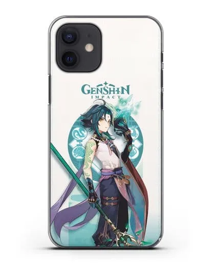 Чехол Genshin Impact (Геншин Импакт) - Ксяо силиконовый для iPhone 12