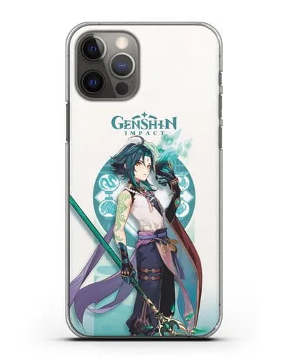Чехол Genshin Impact (Геншин Импакт) - Ксяо силиконовый для iPhone 12 Pro