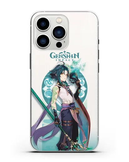 Чехол Genshin Impact (Геншин Импакт) - Ксяо силиконовый для iPhone 13 Pro