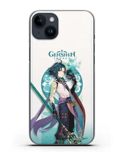 Чехол Genshin Impact (Геншин Импакт) - Ксяо силиконовый для iPhone 14 Plus