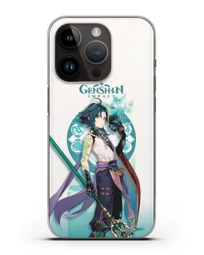 Чехол Genshin Impact (Геншин Импакт) - Ксяо силиконовый для iPhone 14 Pro