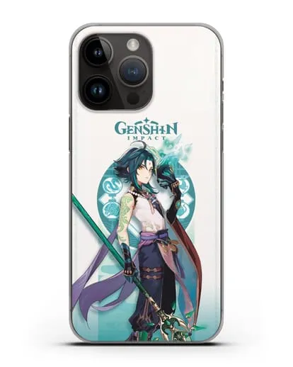 Чехол Genshin Impact (Геншин Импакт) - Ксяо силиконовый для iPhone 14 Pro Max