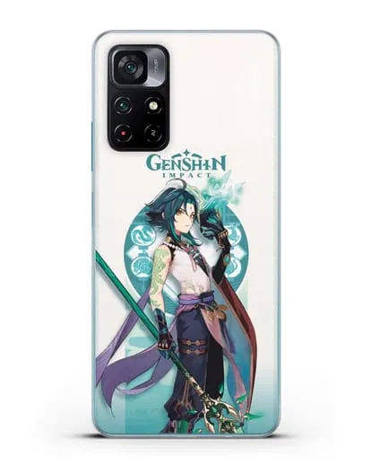 Чехол Genshin Impact (Геншин Импакт) - Ксяо силиконовый для Xiaomi Poco M4 Pro 5G