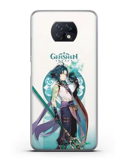 Чехол Genshin Impact (Геншин Импакт) - Ксяо силиконовый для Xiaomi Redmi Note 9T
