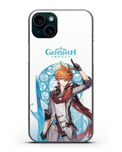 Чехол Genshin Impact (Геншин Импакт) - Тарталья силиконовый для iPhone 15 Plus