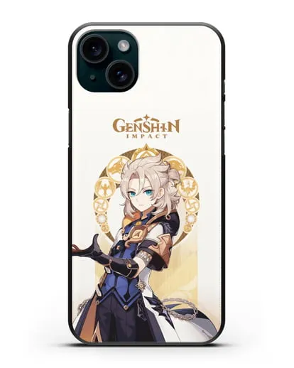 Чехол Genshin Impact (Геншин Импакт) - Альбедо силиконовый для iPhone 15 Plus