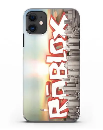 Чехол Roblox (Роблокс) - Город силиконовый для iPhone 11