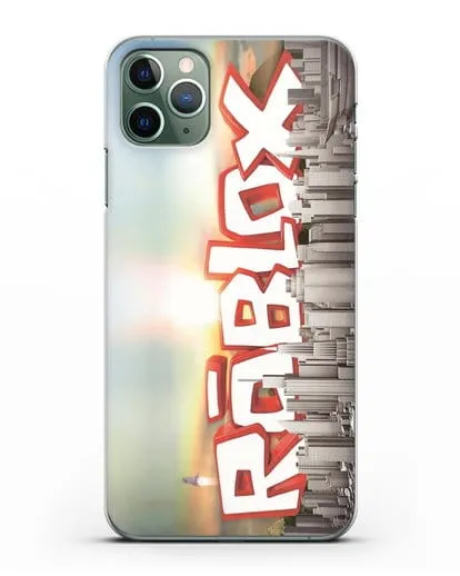 Чехол Roblox (Роблокс) - Город силиконовый для iPhone 11 Pro Max