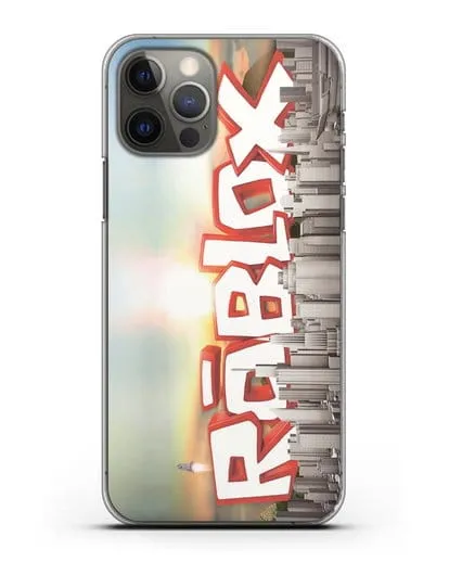 Чехол Roblox (Роблокс) - Город силиконовый для iPhone 12 Pro