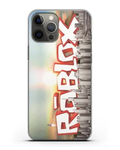 Чехол Roblox (Роблокс) - Город силиконовый для iPhone 12 Pro Max