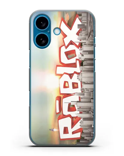 Чехол Roblox (Роблокс) - Город силиконовый для iPhone 16