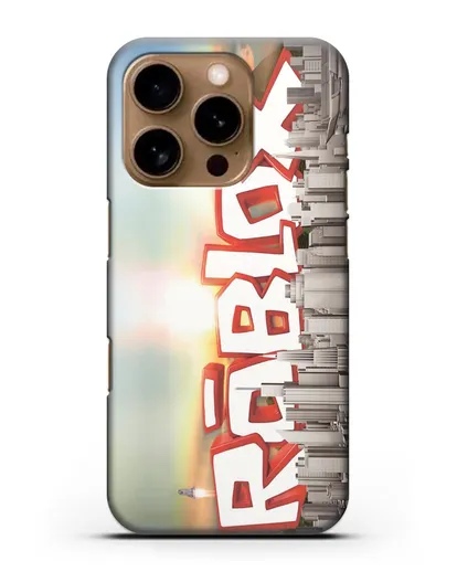 Чехол Roblox (Роблокс) - Город силиконовый для iPhone 16 Pro