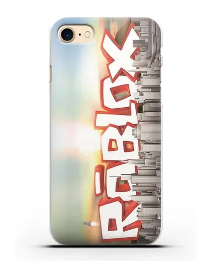 Чехол Roblox (Роблокс) - Город силиконовый для iPhone 7