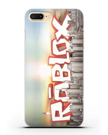 Чехол Roblox (Роблокс) - Город силиконовый для iPhone 7 Plus