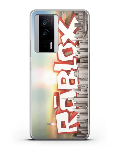 Чехол Roblox (Роблокс) - Город силиконовый для Xiaomi Poco F5 Pro