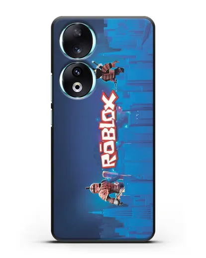 Чехол Roblox (Роблокс) - Синий город силиконовый для Honor 90