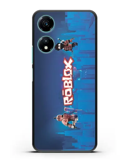 Чехол Roblox (Роблокс) - Синий город силиконовый для Honor X5 Plus