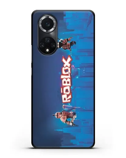 Чехол Roblox (Роблокс) - Синий город силиконовый для Huawei Nova 9