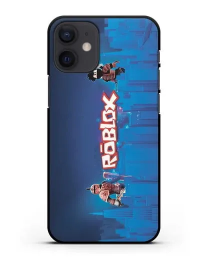 Чехол Roblox (Роблокс) - Синий город силиконовый для iPhone 12 mini