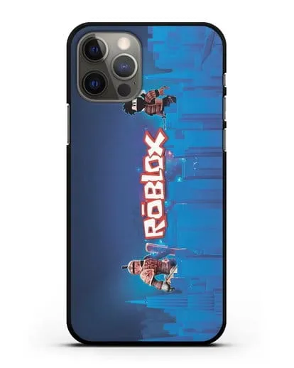 Чехол Roblox (Роблокс) - Синий город силиконовый для iPhone 12 Pro