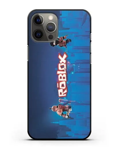 Чехол Roblox (Роблокс) - Синий город силиконовый для iPhone 12 Pro Max