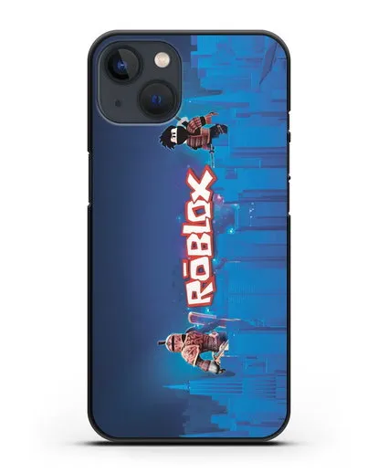 Чехол Roblox (Роблокс) - Синий город силиконовый для iPhone 13 Mini