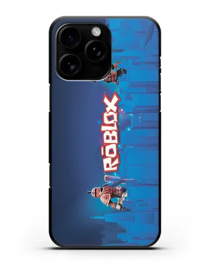 Чехол Roblox (Роблокс) - Синий город силиконовый для iPhone 16 Pro Max