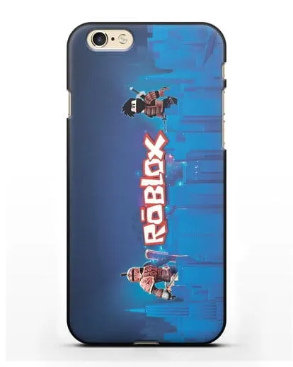 Чехол Roblox (Роблокс) - Синий город силиконовый для iPhone 6
