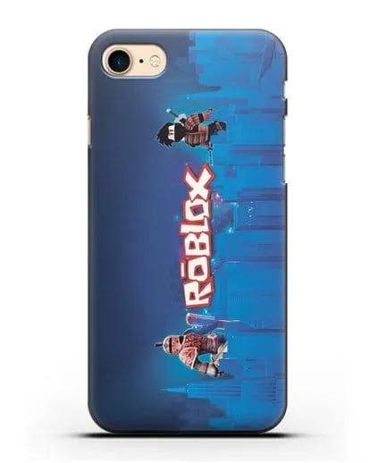 Чехол Roblox (Роблокс) - Синий город силиконовый для iPhone 7