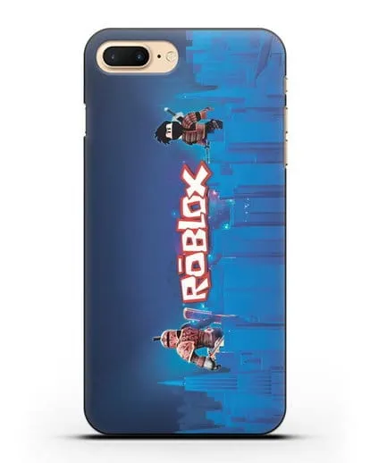 Чехол Roblox (Роблокс) - Синий город силиконовый для iPhone 7 Plus