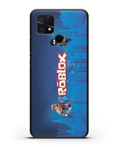 Чехол Roblox (Роблокс) - Синий город силиконовый для Xiaomi Poco C40