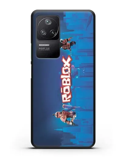Чехол Roblox (Роблокс) - Синий город силиконовый для Xiaomi Poco F4
