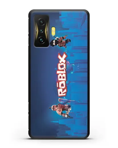 Чехол Roblox (Роблокс) - Синий город силиконовый для Xiaomi Poco F4 GT