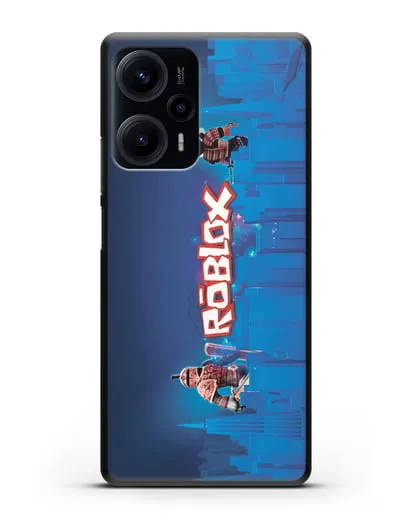 Чехол Roblox (Роблокс) - Синий город силиконовый для Xiaomi Poco F5
