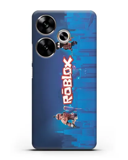 Чехол Roblox (Роблокс) - Синий город силиконовый для Xiaomi Poco F6