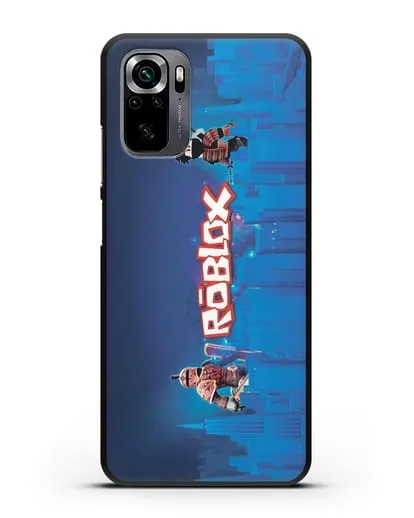 Чехол Roblox (Роблокс) - Синий город силиконовый для Xiaomi Poco M5s
