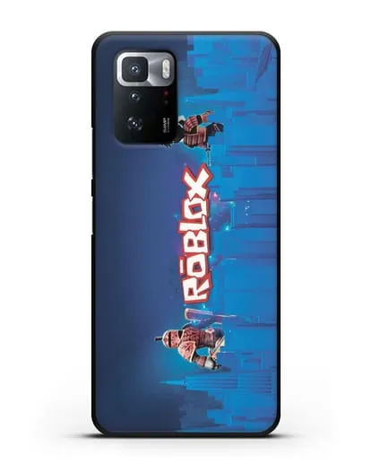Чехол Roblox (Роблокс) - Синий город силиконовый для Xiaomi Poco X3 GT