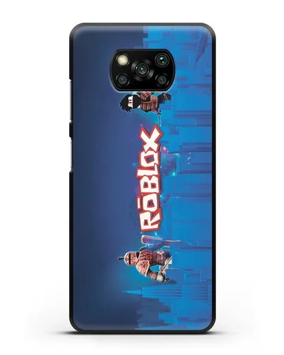 Чехол Roblox (Роблокс) - Синий город силиконовый для Xiaomi Poco X3 Pro