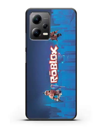 Чехол Roblox (Роблокс) - Синий город силиконовый для Xiaomi Poco X5