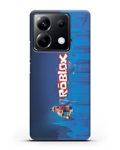 Чехол Roblox (Роблокс) - Синий город силиконовый для Xiaomi Poco X6