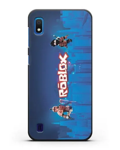 Чехол Roblox (Роблокс) - Синий город силиконовый для Samsung Galaxy A10 [SM-A105F]