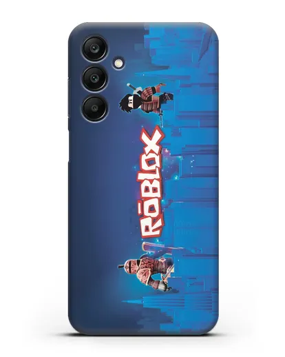 Чехол Roblox (Роблокс) - Синий город силиконовый для Samsung Galaxy A25 [SM-A256]