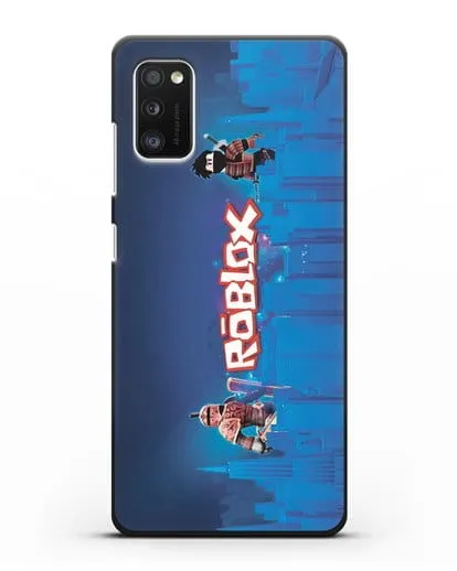 Чехол Roblox (Роблокс) - Синий город силиконовый для Samsung Galaxy A41 [SM-A415F]